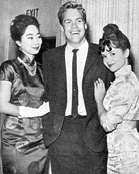 Lisa Lu of “Have Gun Will Travel”, Doug McClure, star of “Overland Trail” and Daria Massey of “The Islanders” in 1960. 