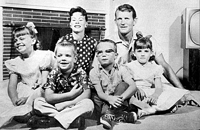 Don Collier of “Outlaws” and “High Chaparral” with his wife Joanne 
and children in 1960.