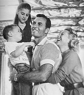 George Montgomery and Dinah Shore with their children Missy and John David in 1958. 