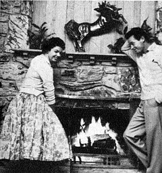 “Wild Bill Hickok” Guy Madison at home in 1956 with wife Shelia.