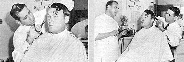 Art Rush, Roy Rogers’ manager, worked his way through college as a barber’s assisstant. Roy was skeptical of Art’s prowess and insisted on Republic’s barber, Frank Dellante, standing by for any emergence. 