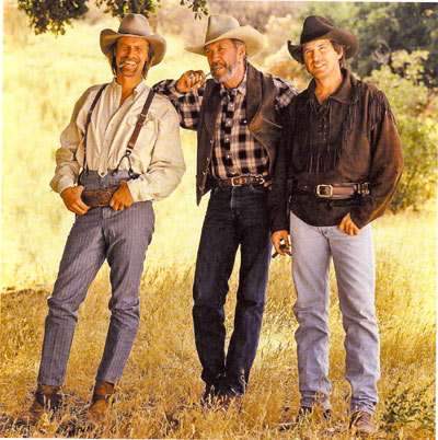 The Carradine brothers—Keith, David and Robert—at the Paramount Ranch in 1996.