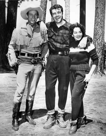 Good friends! Guy "Wild Bill Hickok" Madison, Rory Calhoun and wife Lita Baron. 