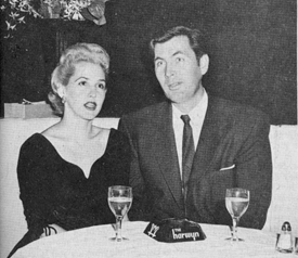 Fess Parker with date Ann Tynan at the Harwyn Supper Club in New York 
in August, 1957. 