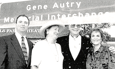 California Senator Adam Schiff, Jackie Autry, Monte and Joanne Hale at the dedication of the Gene Autry Memorial Interchange. 