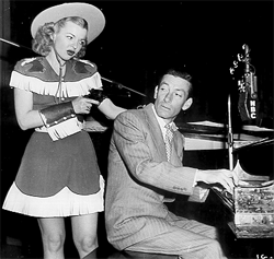 Dale Evans as guest on Hoagy Carmichael's NBC radio show in 1945.