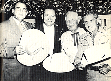 Ray “Crash” Corrigan, Tex Ritter, Hoot Gibson and Bob Steele in 1959. 