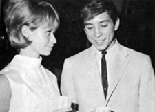 Beverly Washburn and Johnny Crawford chat at a dance in January 1954.