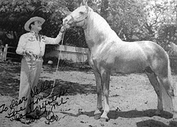 Leo Carrillo and his "Cisco Kid" palomino horse Loco. 