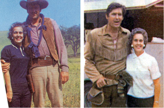 In the ‘60s and ‘70s Loretta Brauckmann worked in Hollywood as a film caterer. She’s seen here with James Arness and Fess Parker on the sets of “Gunsmoke” and “Daniel Boone”, both in ‘64. (Pictures taken from REMINISCE magazine April 2010.
