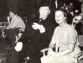 Tim McCoy with his wife on the set of "Requiem for a Gunfighter" ('65).