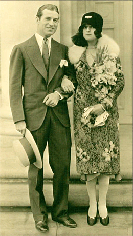 Silent and early '30s B-Western star Bob Custer with his wife actress Anne Cudahy at their wedding in 1926. 