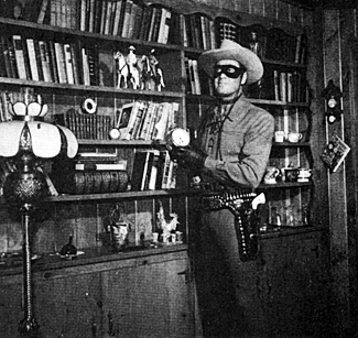 Clayton Moore at home in his den.