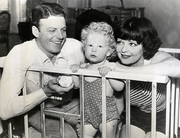 Rex Bell and Clara Bow with their son Rex Jr. 