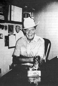 87 year old Fred Scott with his Golden Boot Award. 