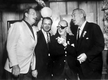 John Wayne, director John Ford and Ward Bond sing the praises of George Armistead Smathers of Florida who ran for president in 1960.