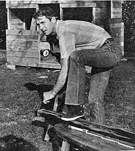 "Range Rider" still does his own yardwork, including sawing wood. 