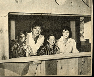 Gene "Bat Masterson" Barry with his family, sons Michael and Fredric and wife Betty Kalb (professionally known as Julie Carson).