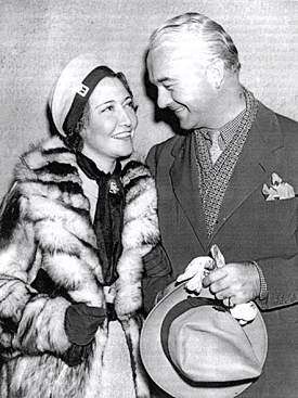 William Boyd and his third wife Dorothy Sebastian in November 1935.