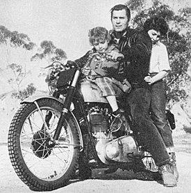 Off for a ride are Clint "Cheyenne" Walker with wife Verna and daughter Valerie in 1959. 