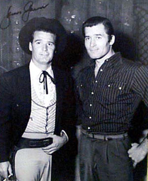 James (“Maverick”) Garner and Clint (“Cheyenne”) Walker at Warner Bros. circa 1959. Note the cigarette in Garner’s hand.