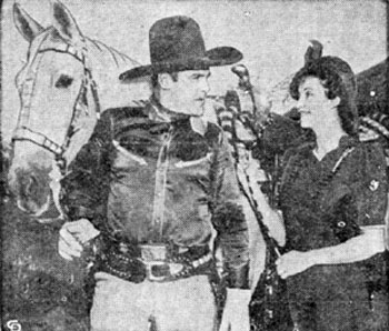 B-western star Ken Maynard with his new wife Bertha Rowland Denham Maynard (10/28/40). They were married in Yuma, AZ. Bertha was a performer with Ken’s circus.
