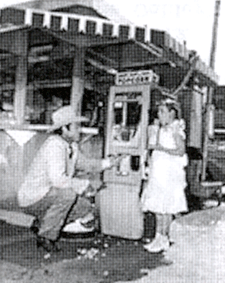 Allan Lane with Roy Rogers' daughter Cheryl on the Republic backlot.

