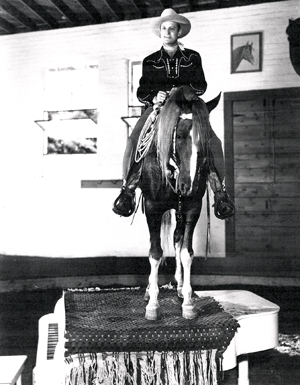 Why and how are Champion and Gene Autry on top of a piano?