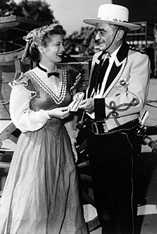Gail Davis and Sheriff Eugene Biscailuz at the Sheriff's Annual Championship Rodeo in 1951.