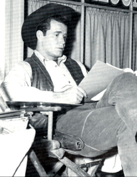 James Garner studies his script for “Maverick: Greenbacks Unlimited” which aired 3/13/60.