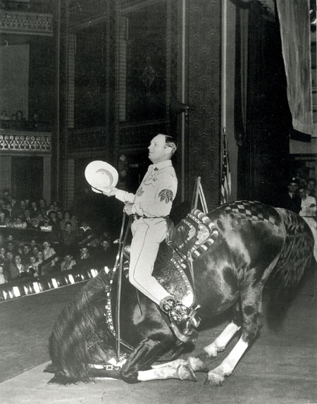 Gene Autry and Champion at London’s Empress Hall in 1953.