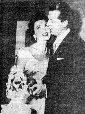 October 6, 1953, wedding picture of Ann Rutherford and husband producer William Dozier. Wedding was in New York.