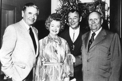 Glenn Ford, Dale Evans, Roy Rogers, Gene Autry at the Cowboy Hall of Fame ceremonies in Oklahoma City in 1977.