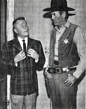Henry Fonda in his character of Marshal Simon Fry on “The Deputy” guest starred on George Gobel's variety show in 1959.