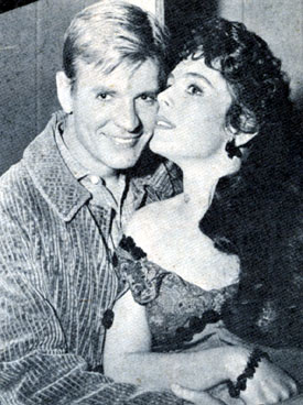 Will Hutchins with Erin O’Brien, his leading lady in two 1958 episodes of “Sugarfoot”, “Short Range” and “A Wreath for Charity Lloyd”.