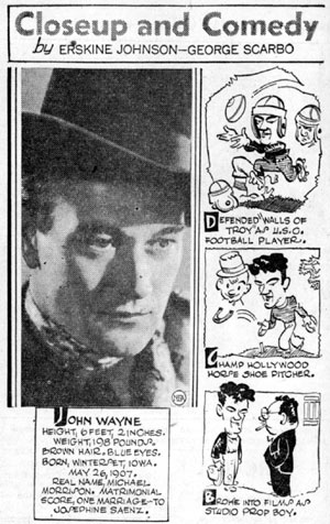 NEA syndicated feature “Closeup and Comedy” from August 7, 1936.