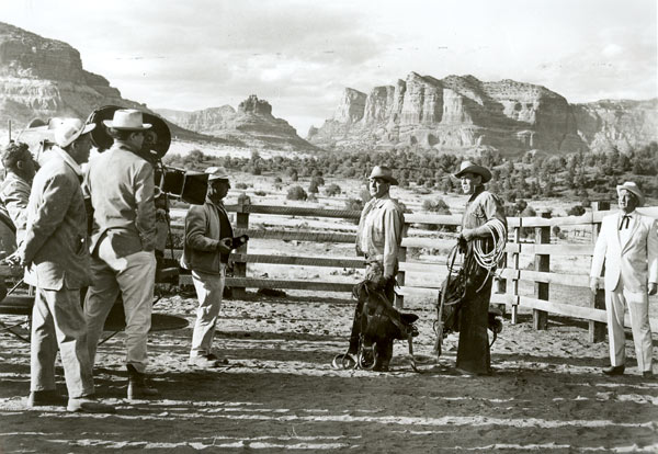 Setting up a scene for “The Rounders” (‘65 MGM) in Sedona, AZ, with Glenn Ford, Henry Fonda and Chill Wills.