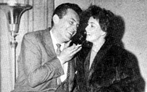 Jack Kelly, aka Bart Maverick on WB’s “Maverick”, and his wife actress May Wynn talk on the phone with James Garner who was in New York making personal appearances on behalf of Cerebral Palsey in 1958.