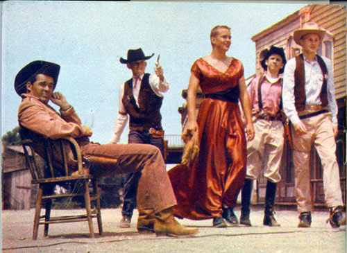 The members of the Stage Crew of Henry E. Huntington Intermediate School in San Marino, CA, figured they’d seen enough westerns to make one and did just that. The 1959 epic, “Gunsmog”, was supervised by James Garner, star of Warner Bros.’ “Maverick”. 