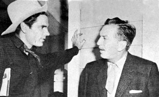 Tom Tryon talks over his “Texas Jim Slaughter” series with “Uncle” Walt Disney. 
