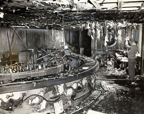 Buck Jones, 50, was among the over 480 victims of the tragic Cocoanut Grove nightclub fire in Boston, MA, on November 28, 1942. Buck died November 30th of second and third degree burns. Below are three photos taken after the fire.