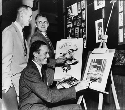 James Warren made several Zane Grey westerns at RKO. Before, during and after his film work he worked as a commercial illustrator. This photo is from 1963.