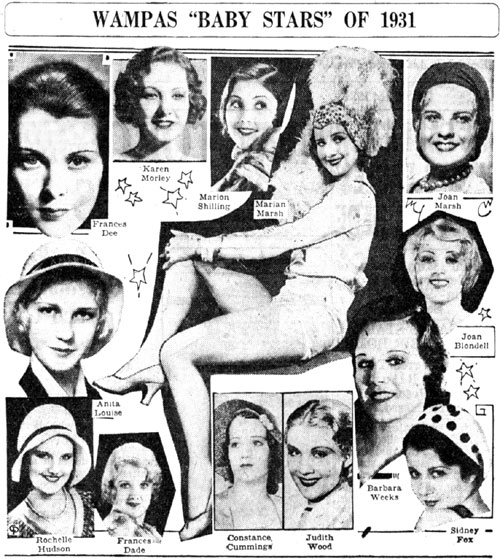 The Wampas Baby Stars of 1931. Most of these ladies later co-starred in westerns. Can you name all the westerns they were in?