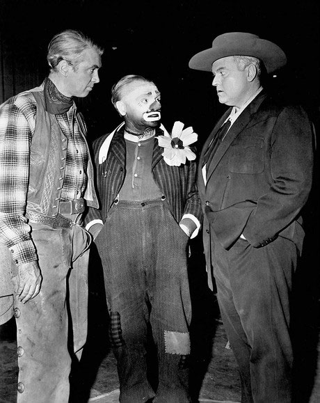 Three giants of the movie industry take a break while making their respective films in 1956. James Stewart was starring in "Night Passage"; James Cagney was making "Man of 1,000 Faces" and Orson Welles was making "Man in the Shadow". (Thanx to Pat Shields.)