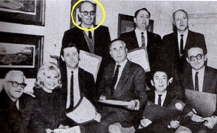 Rare ‘60s photo of Allan “Rocky” Lane and a group of executives and stars of “Mr. Ed”. Lane is circled at the top, Connie Hines and Alan Young are second and third from the left. (Thanx to Carmen Sacchetti.)