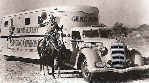 Gene and Champ beside a Republic Pictures truck. (Thanx to Billy Holcomb.)