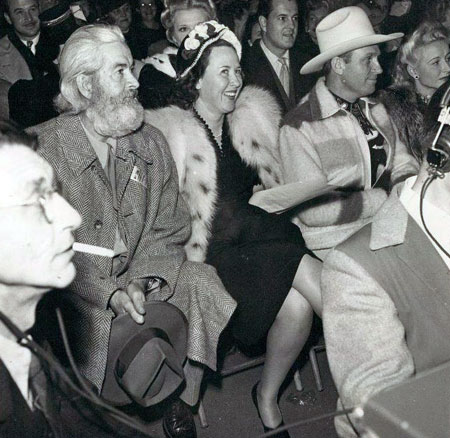 Gabby Hayes, Ina Autry, Gene Autry and Vera Ralston at a Republic Pictures function. (Thanx to Jerry Whittington.)