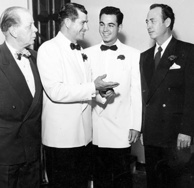 Ray Whitley with his new son-in-law and wedding guests Hoot Gibson and Eddie Dean.