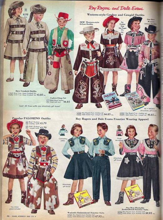 Roy Rogers and Dale Evans clothing items from the 1955 Sears Christmas catalog. 