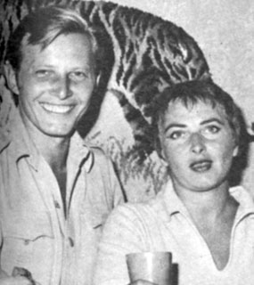 Jan Merlin, star of “The Rough Riders”, with his wife Pat in 1958. They were married from 1951 until her death in 1986. Jan and current wife Barbara live in Burbank, CA.